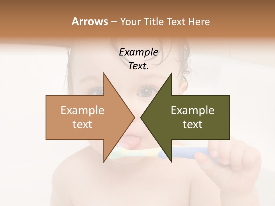 Sweet Toddler Baby Girl In Bath PowerPoint Template