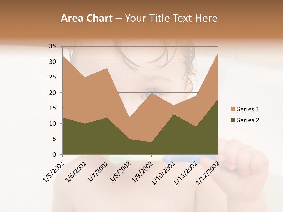 Sweet Toddler Baby Girl In Bath PowerPoint Template