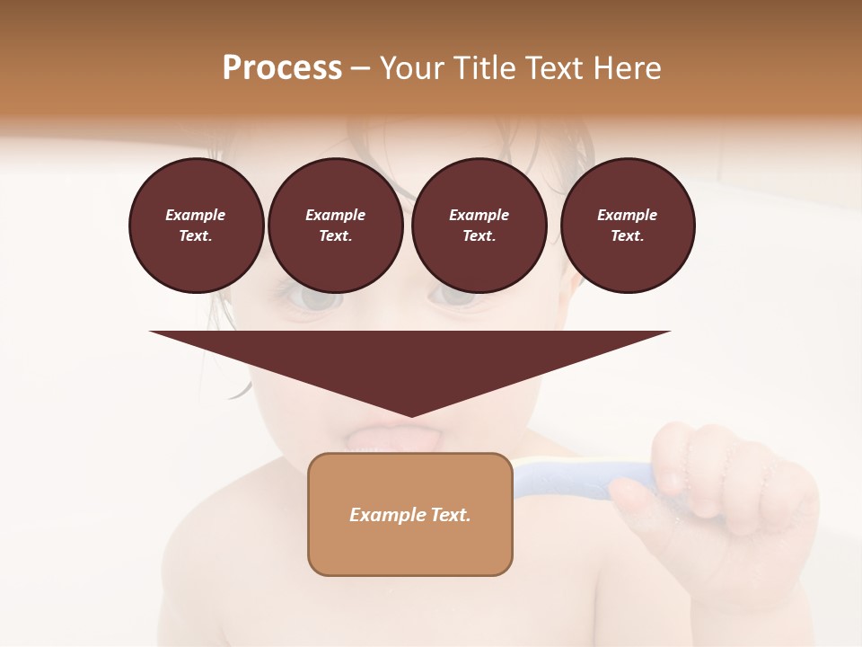 Sweet Toddler Baby Girl In Bath PowerPoint Template