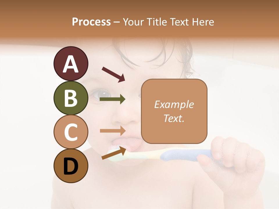 Sweet Toddler Baby Girl In Bath PowerPoint Template