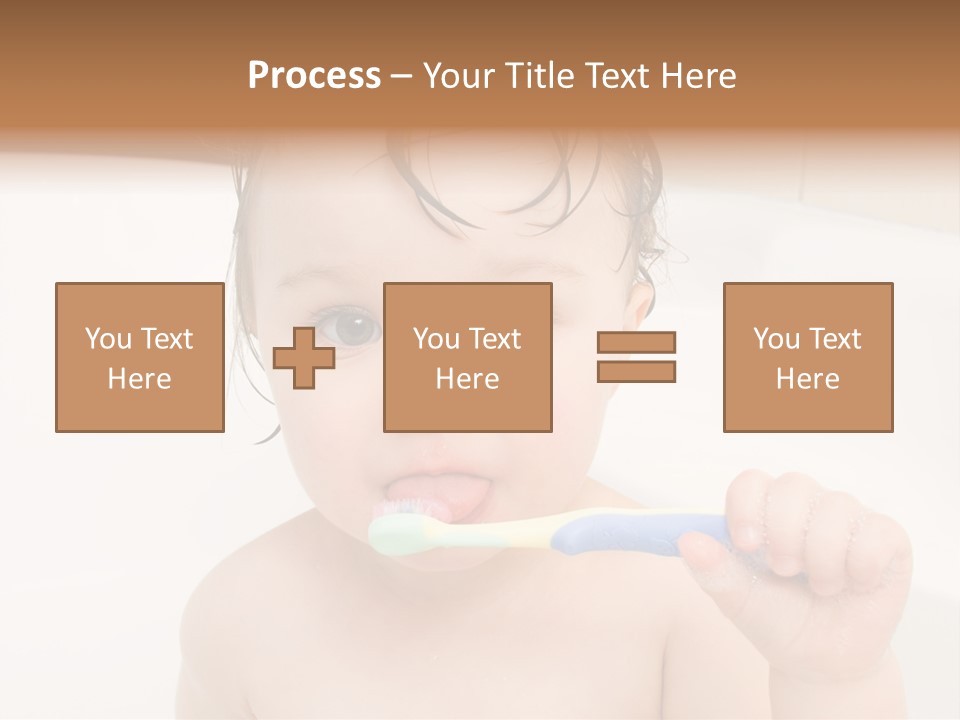 Sweet Toddler Baby Girl In Bath PowerPoint Template