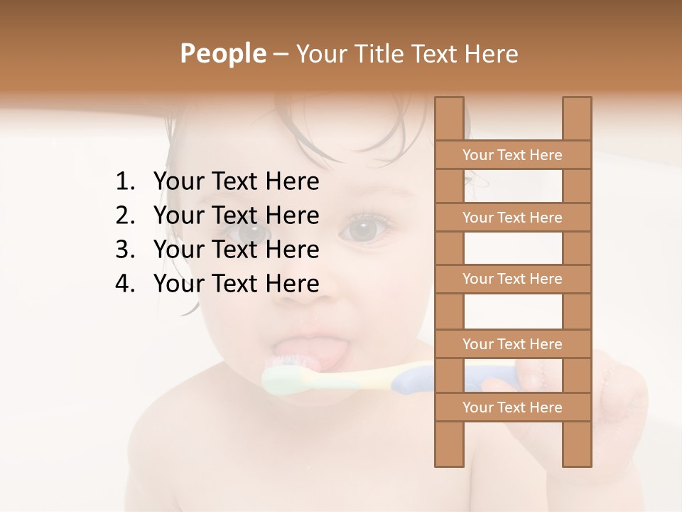 Sweet Toddler Baby Girl In Bath PowerPoint Template