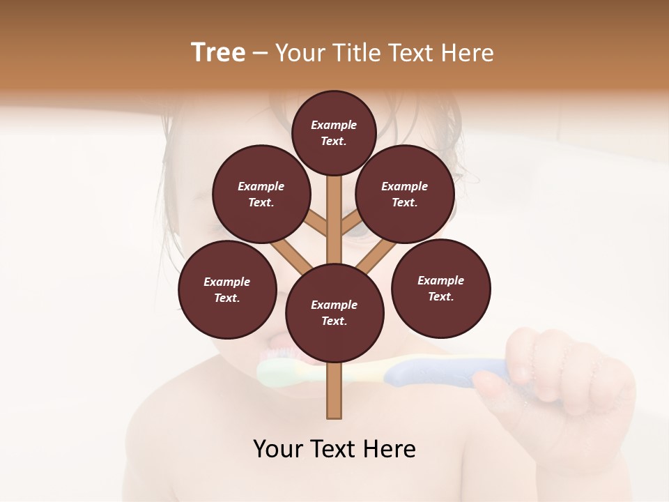 Sweet Toddler Baby Girl In Bath PowerPoint Template