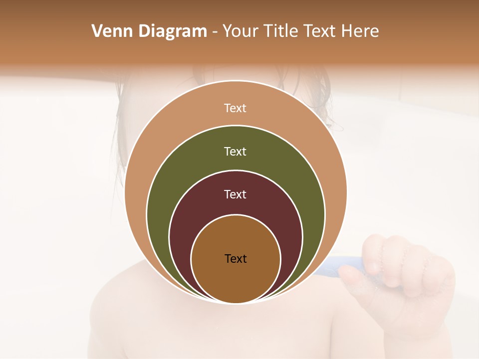 Sweet Toddler Baby Girl In Bath PowerPoint Template