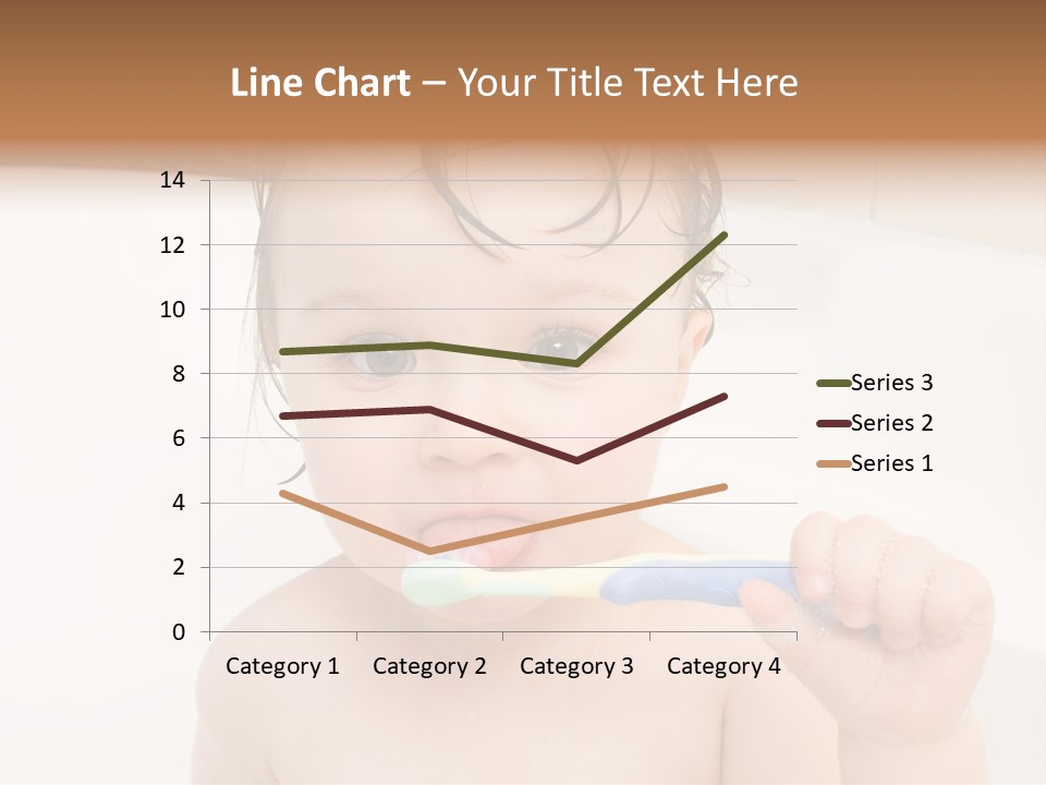 Sweet Toddler Baby Girl In Bath PowerPoint Template