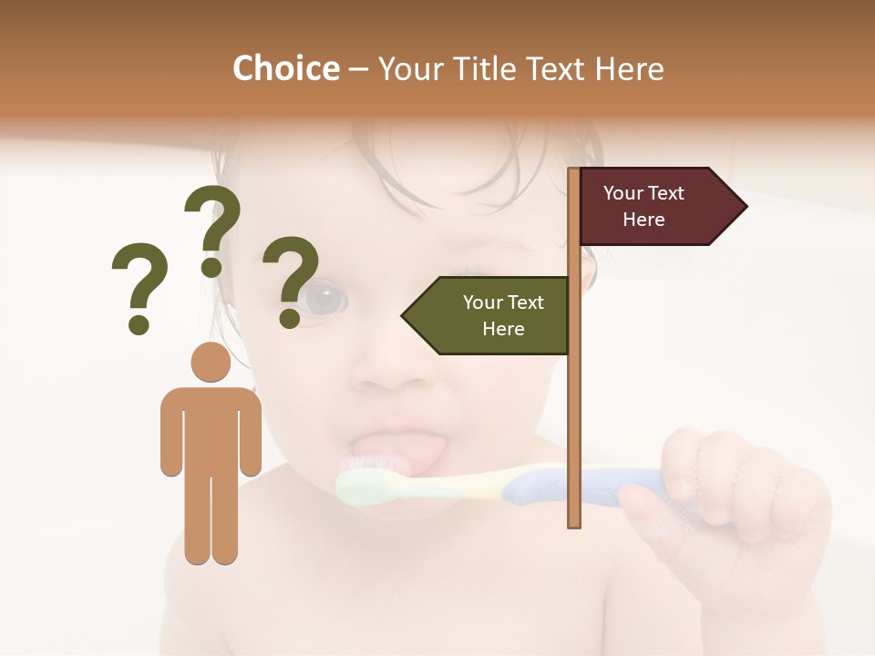 Sweet Toddler Baby Girl In Bath PowerPoint Template