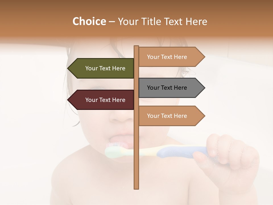 Sweet Toddler Baby Girl In Bath PowerPoint Template
