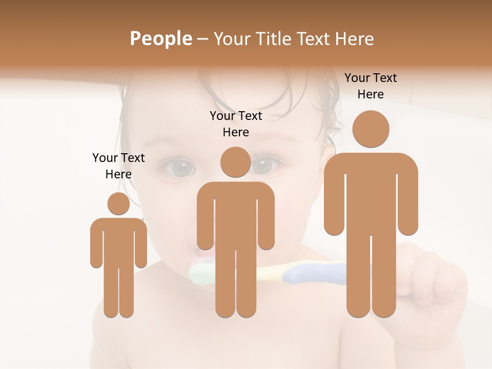 Sweet Toddler Baby Girl In Bath PowerPoint Template