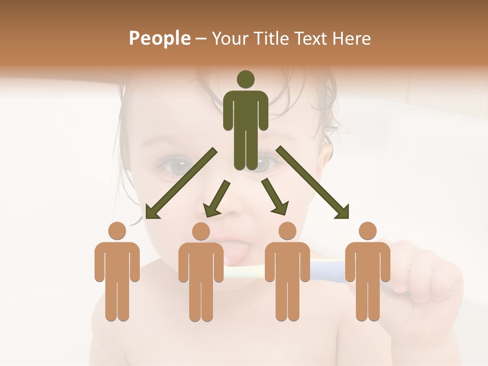 Sweet Toddler Baby Girl In Bath PowerPoint Template