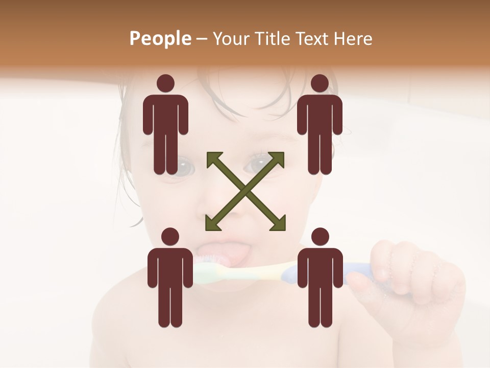 Sweet Toddler Baby Girl In Bath PowerPoint Template