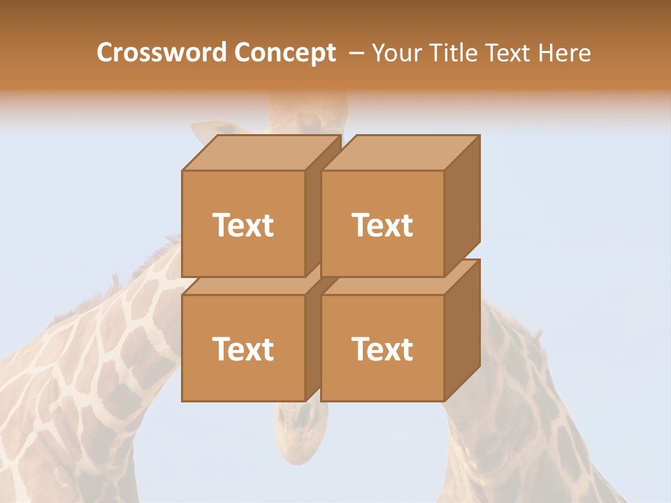 Giraffe Couple In Love With Blue Sky On Background PowerPoint Template