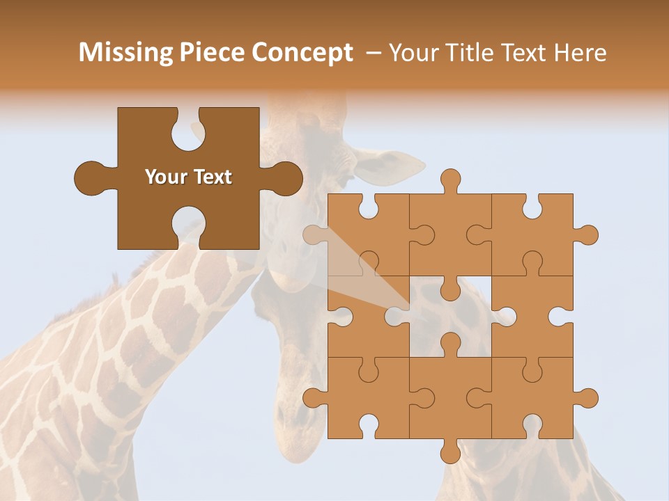 Giraffe Couple In Love With Blue Sky On Background PowerPoint Template