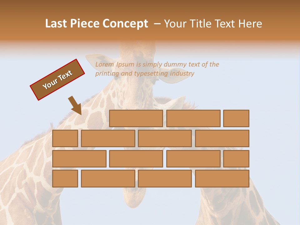 Giraffe Couple In Love With Blue Sky On Background PowerPoint Template