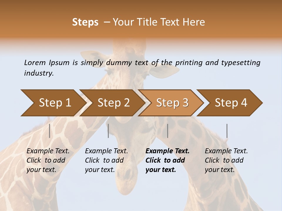 Giraffe Couple In Love With Blue Sky On Background PowerPoint Template