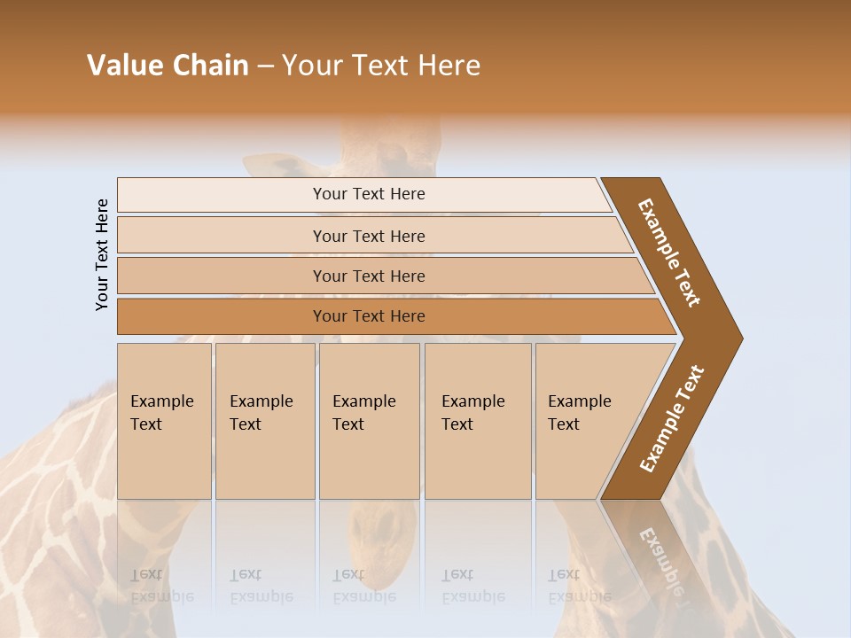 Giraffe Couple In Love With Blue Sky On Background PowerPoint Template