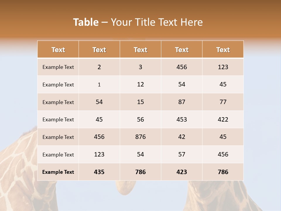 Giraffe Couple In Love With Blue Sky On Background PowerPoint Template