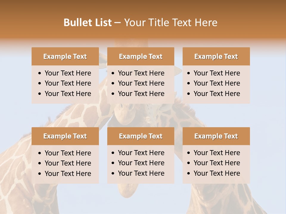 Giraffe Couple In Love With Blue Sky On Background PowerPoint Template