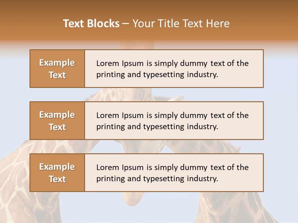 Giraffe Couple In Love With Blue Sky On Background PowerPoint Template