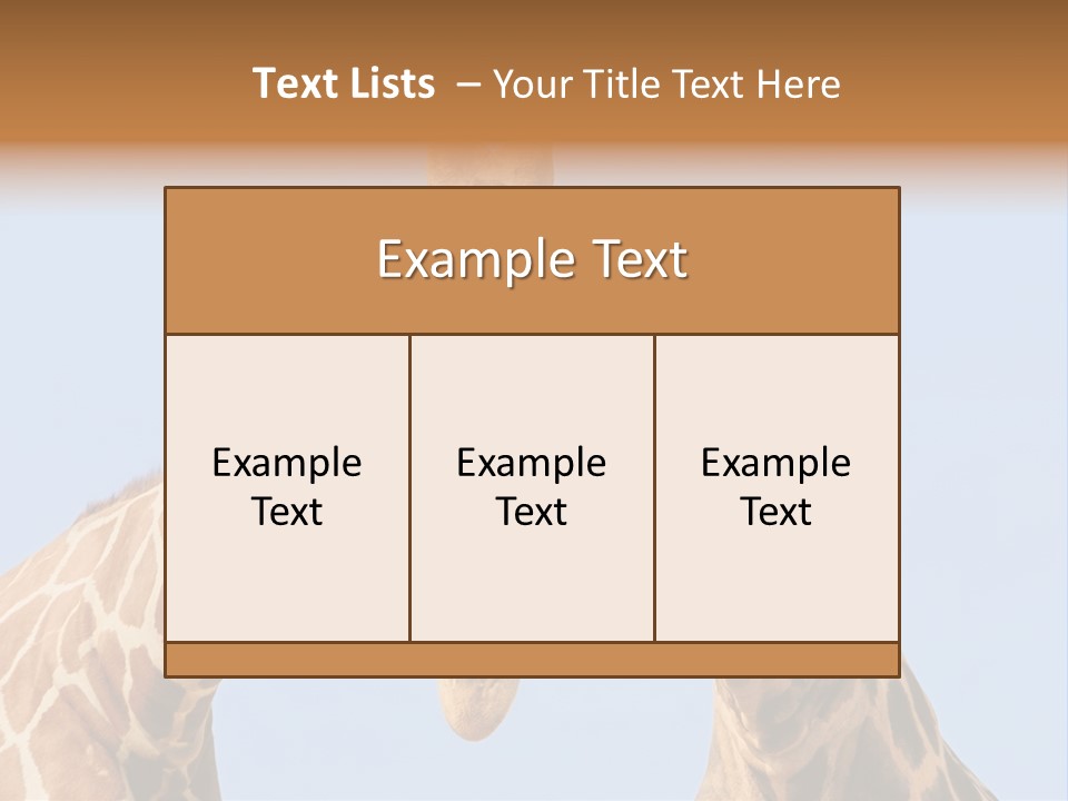 Giraffe Couple In Love With Blue Sky On Background PowerPoint Template