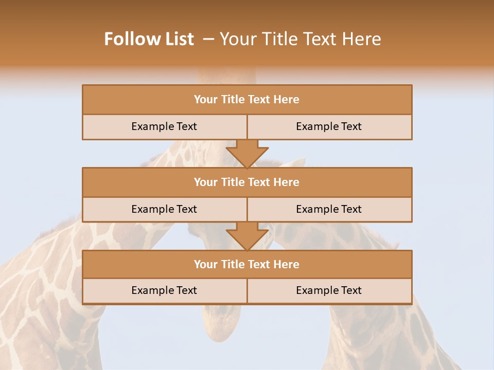 Giraffe Couple In Love With Blue Sky On Background PowerPoint Template