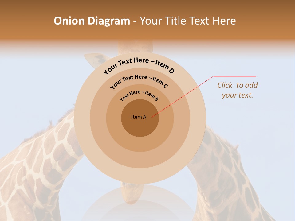 Giraffe Couple In Love With Blue Sky On Background PowerPoint Template