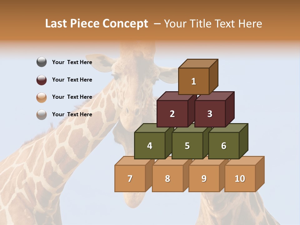 Giraffe Couple In Love With Blue Sky On Background PowerPoint Template