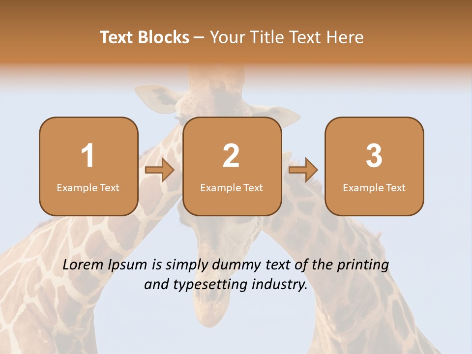 Giraffe Couple In Love With Blue Sky On Background PowerPoint Template