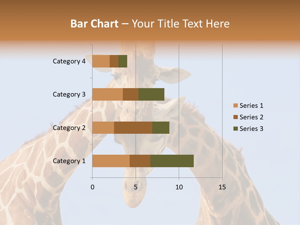 Giraffe Couple In Love With Blue Sky On Background PowerPoint Template