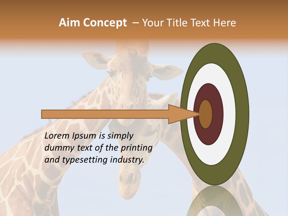 Giraffe Couple In Love With Blue Sky On Background PowerPoint Template