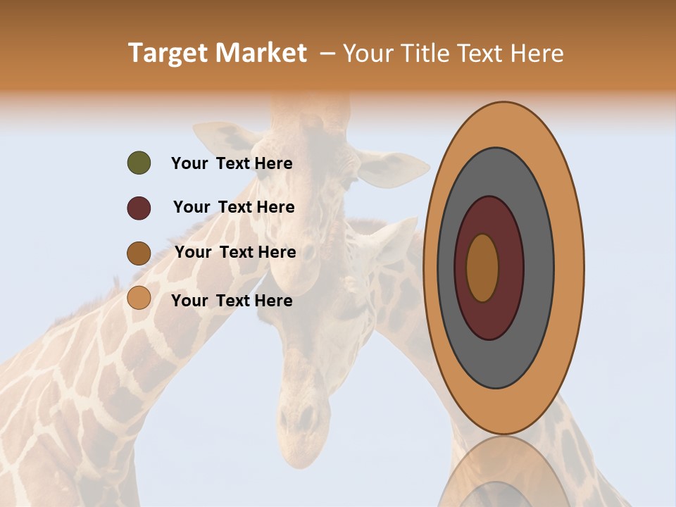 Giraffe Couple In Love With Blue Sky On Background PowerPoint Template