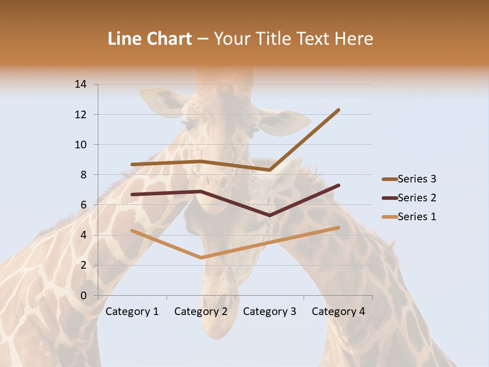 Giraffe Couple In Love With Blue Sky On Background PowerPoint Template