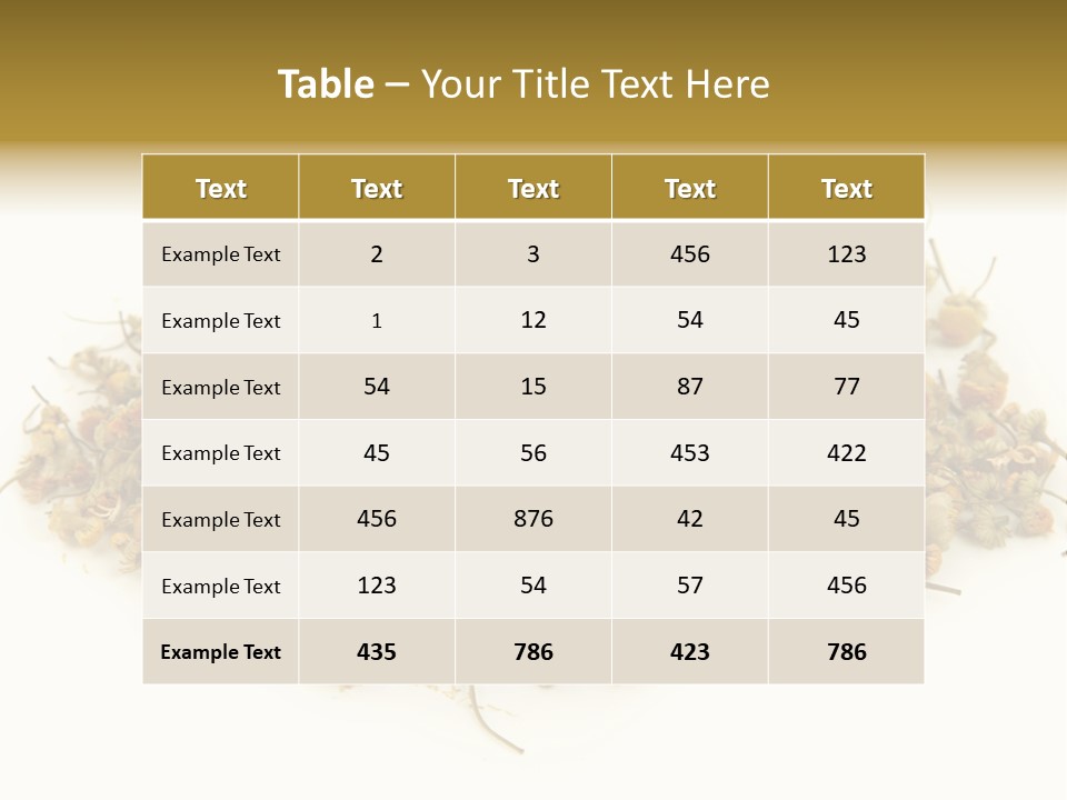 Dried Chamomile Tea Isolated On White Background PowerPoint Template