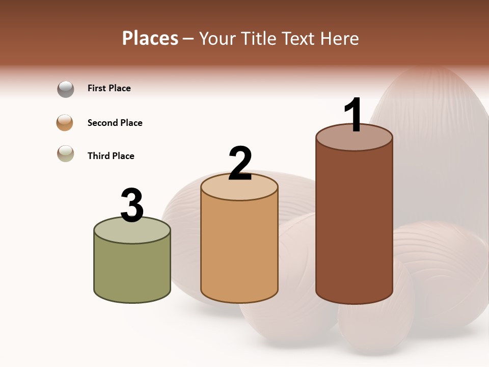 Chocolate Easter Eggs On Isolated White PowerPoint Template