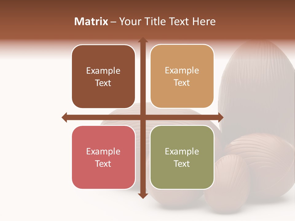 Chocolate Easter Eggs On Isolated White PowerPoint Template