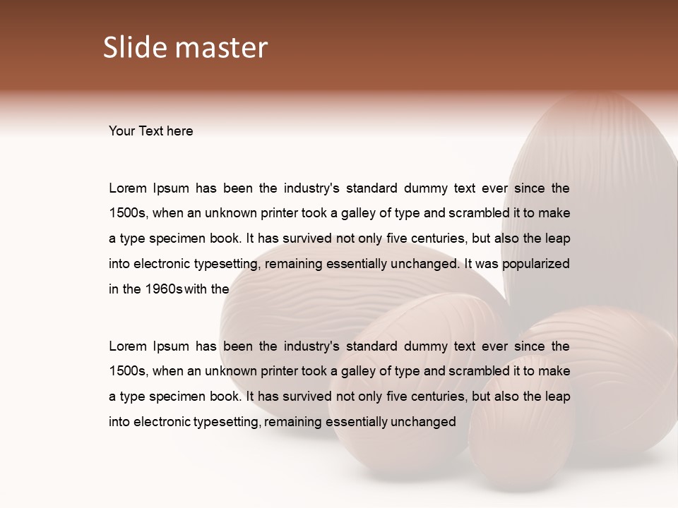 Chocolate Easter Eggs On Isolated White PowerPoint Template