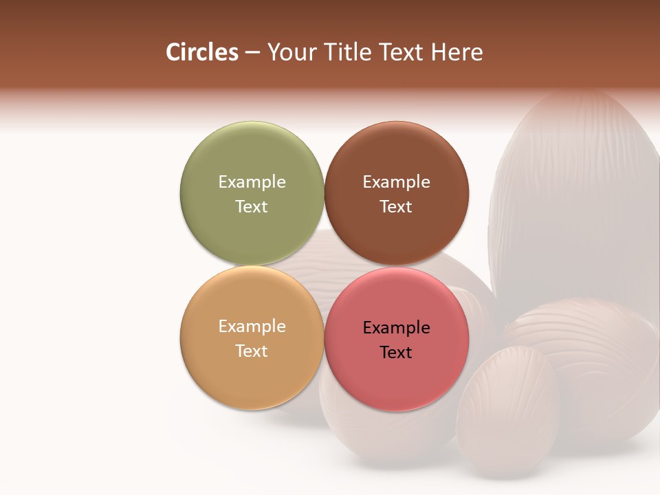 Chocolate Easter Eggs On Isolated White PowerPoint Template