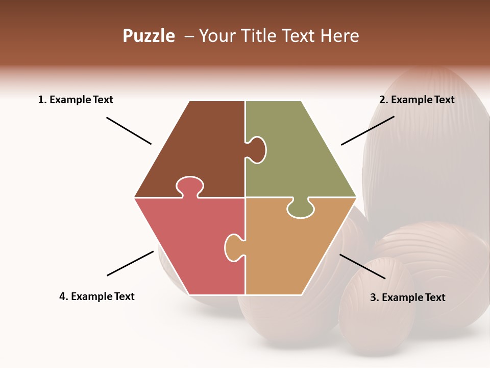 Chocolate Easter Eggs On Isolated White PowerPoint Template