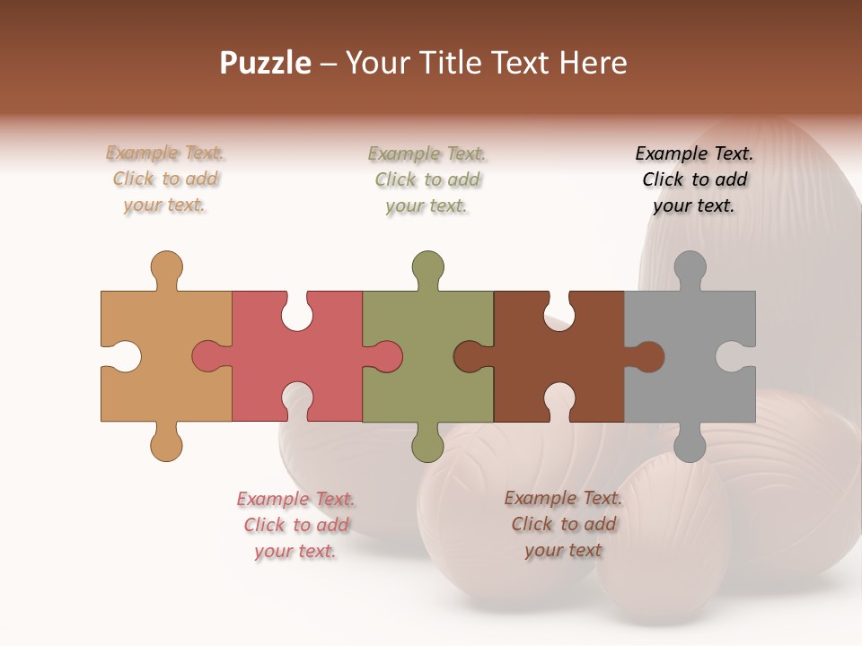 Chocolate Easter Eggs On Isolated White PowerPoint Template