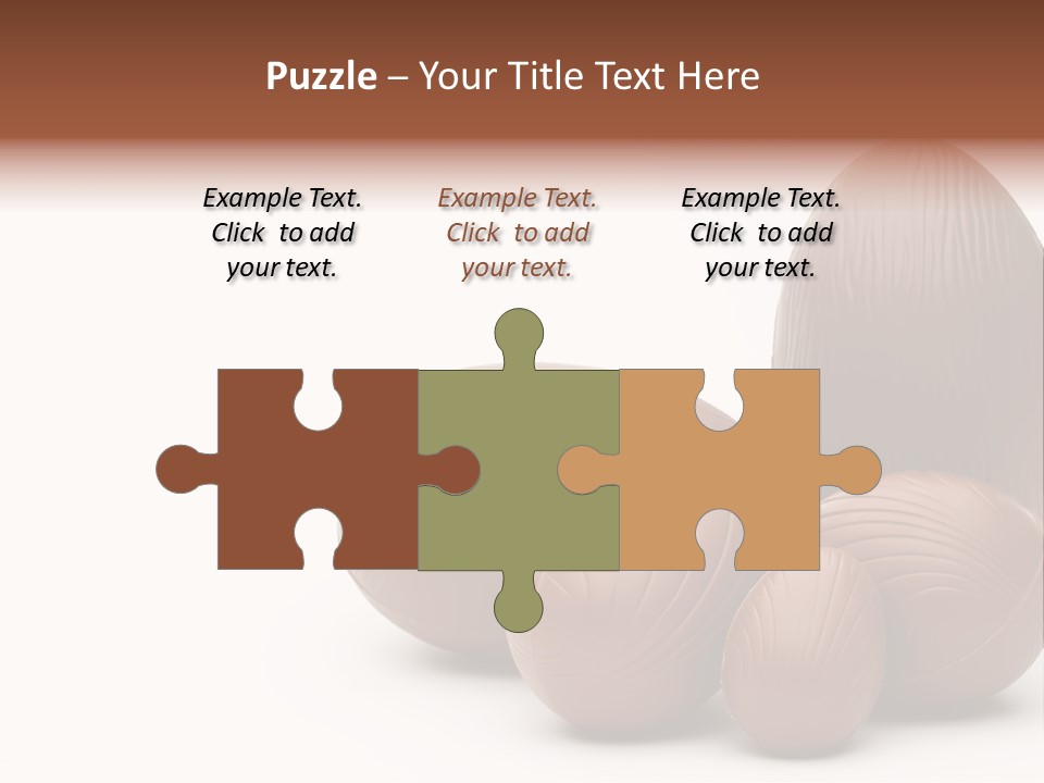 Chocolate Easter Eggs On Isolated White PowerPoint Template