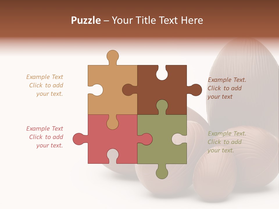 Chocolate Easter Eggs On Isolated White PowerPoint Template