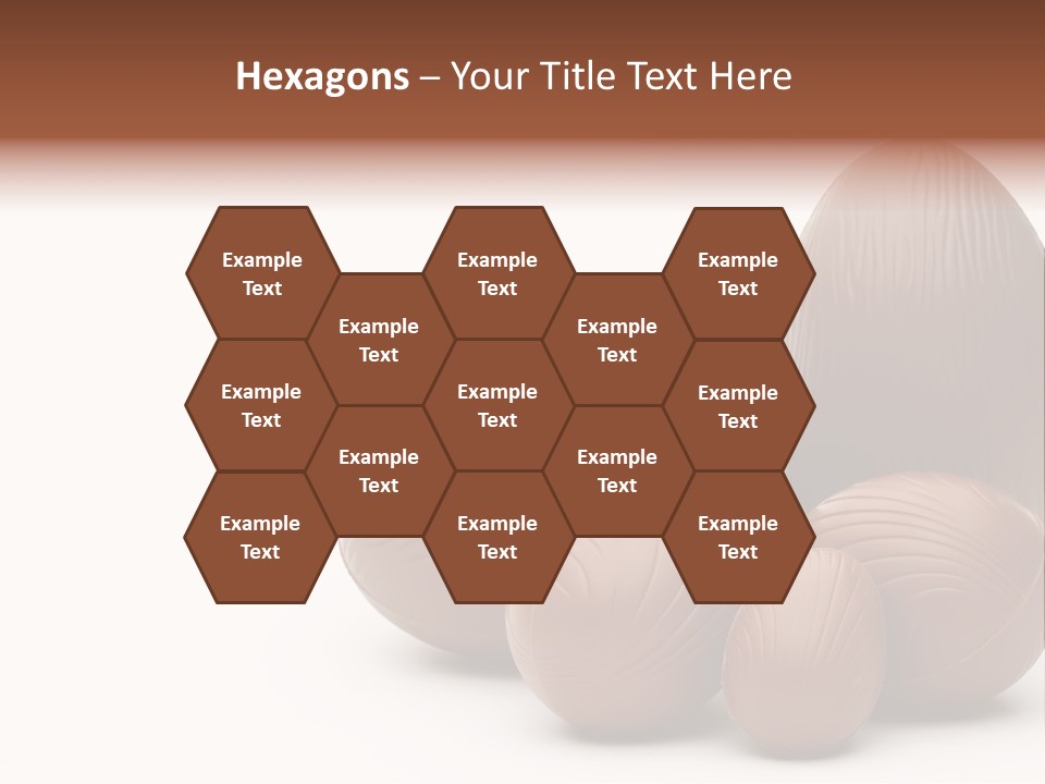 Chocolate Easter Eggs On Isolated White PowerPoint Template