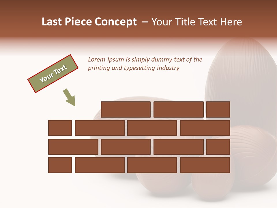 Chocolate Easter Eggs On Isolated White PowerPoint Template