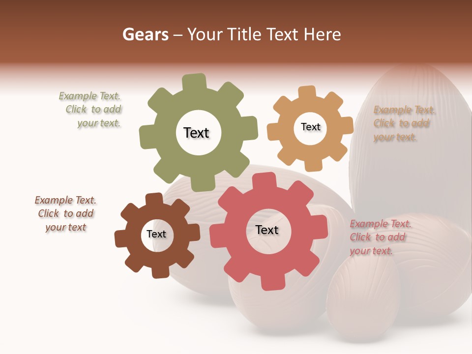 Chocolate Easter Eggs On Isolated White PowerPoint Template