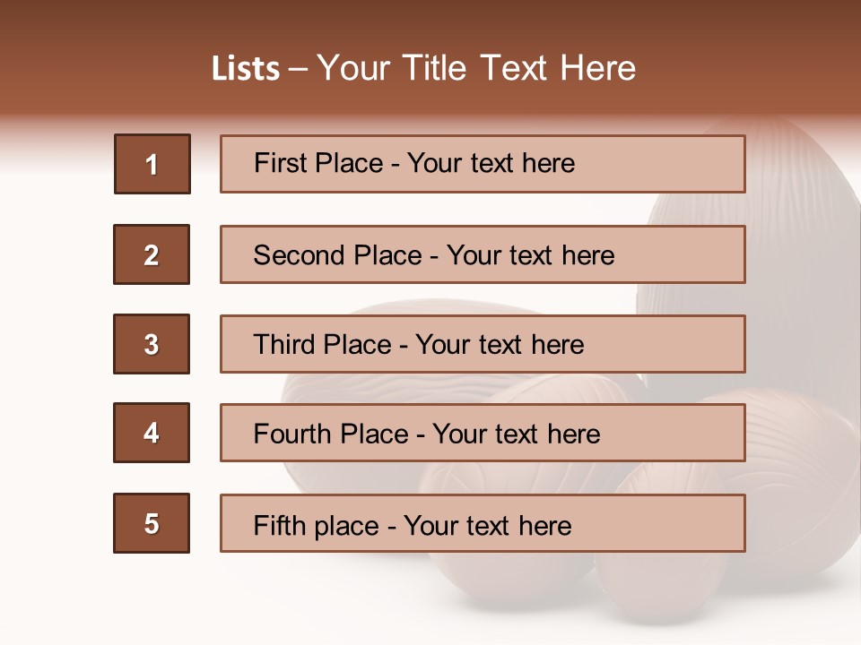 Chocolate Easter Eggs On Isolated White PowerPoint Template