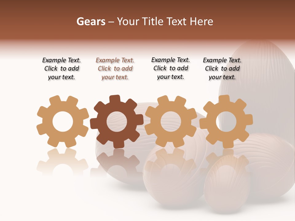 Chocolate Easter Eggs On Isolated White PowerPoint Template