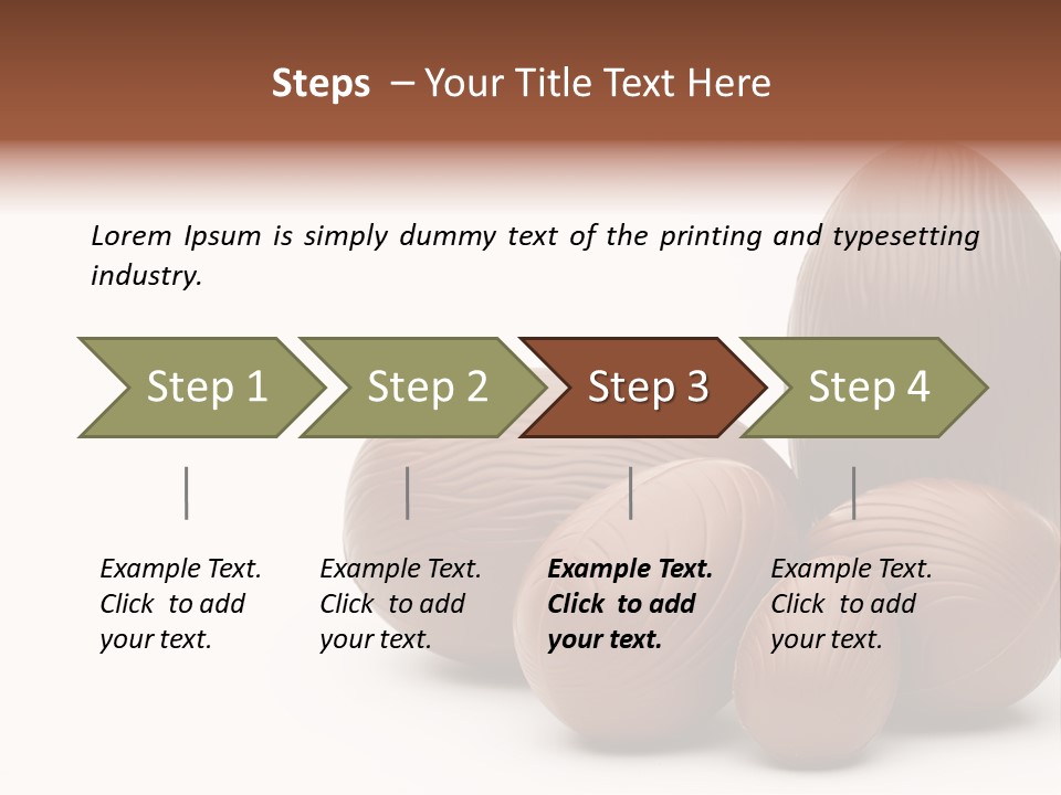 Chocolate Easter Eggs On Isolated White PowerPoint Template