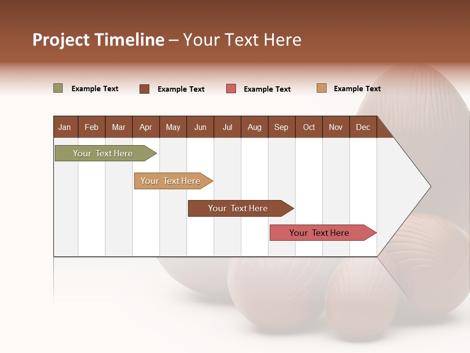 Chocolate Easter Eggs On Isolated White PowerPoint Template