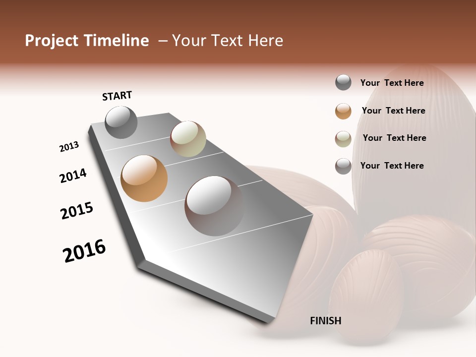 Chocolate Easter Eggs On Isolated White PowerPoint Template