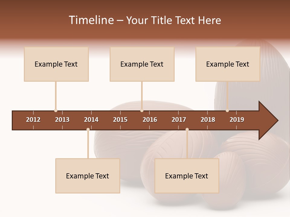 Chocolate Easter Eggs On Isolated White PowerPoint Template