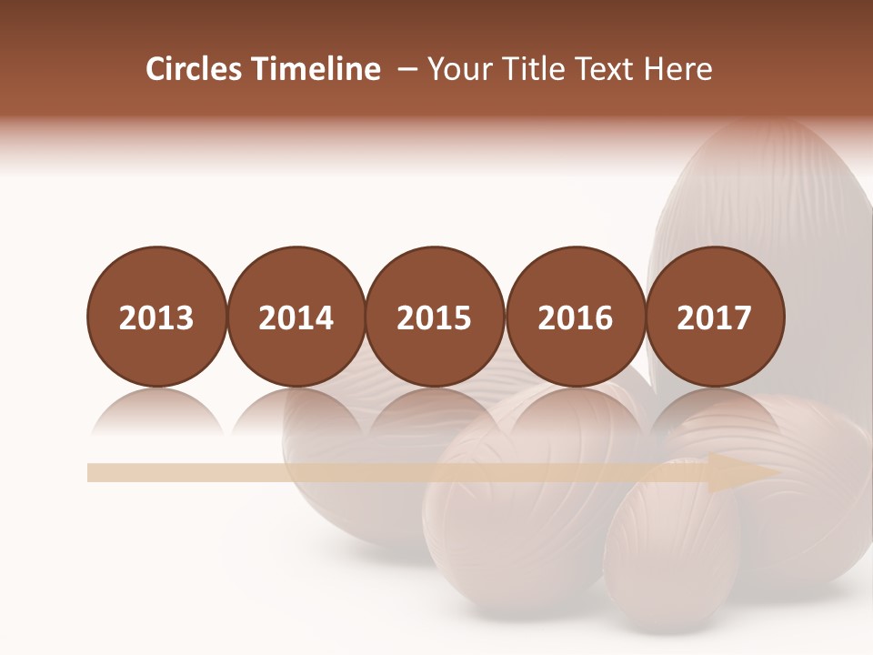 Chocolate Easter Eggs On Isolated White PowerPoint Template